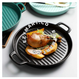Nordic plate personality home hotel restaurant creative dish ceramic two ear baking plate pizza plate fruit plate